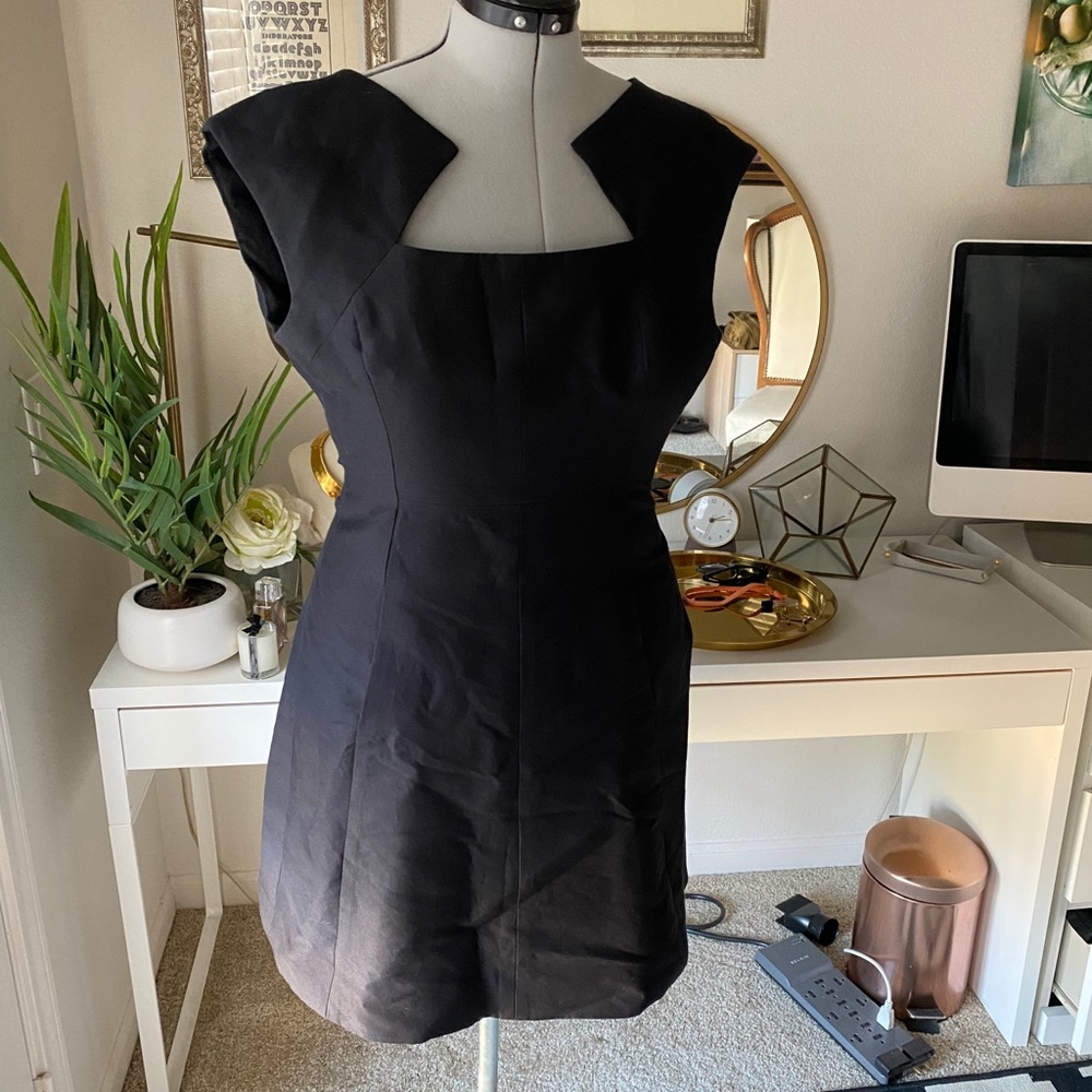 Halston Heritage Black Fit Flare Dress Size 10